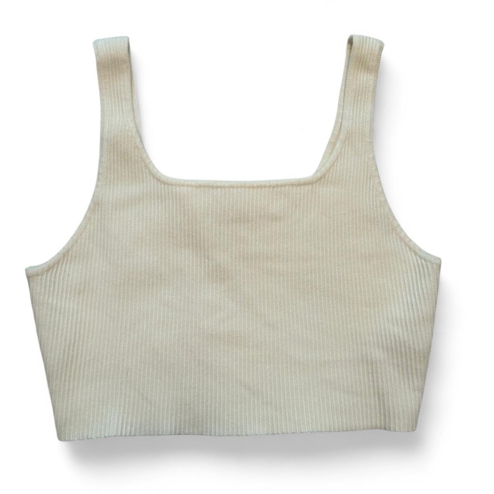 House of Harlow 1960 women’s white ribbed crop tank top- Size Large